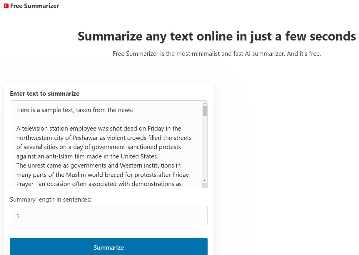 free summarizer