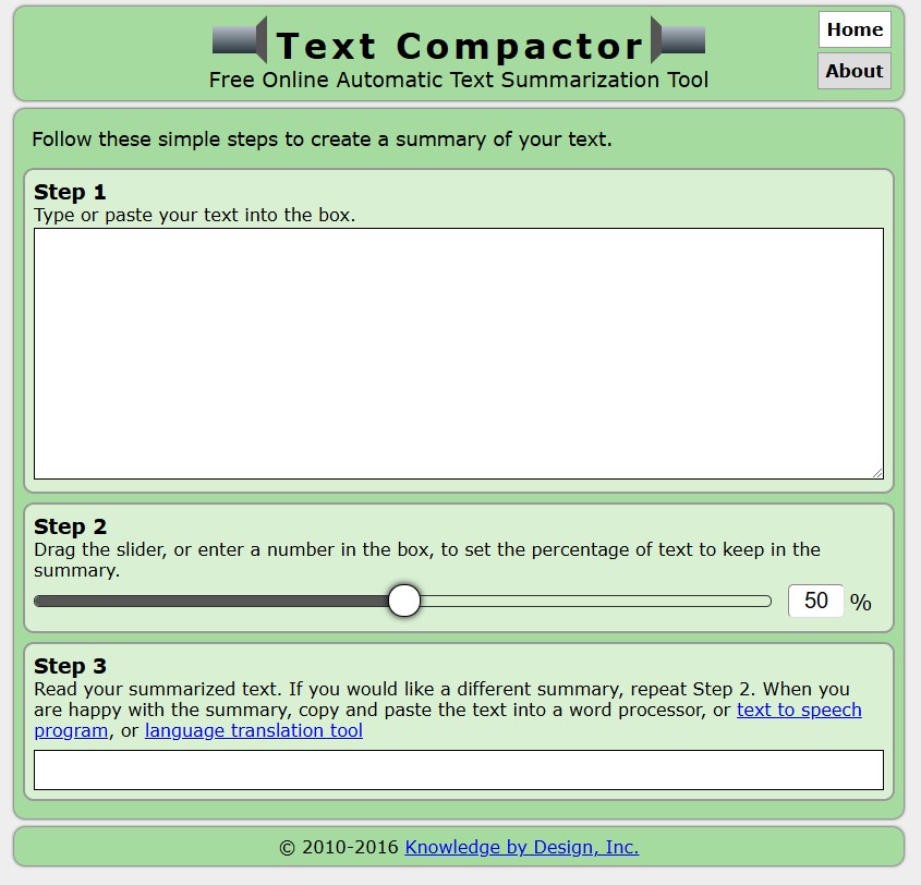 text compactor summarizer , AI summary